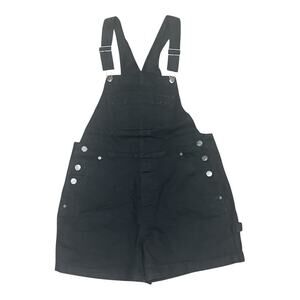 HYBRID & Company Heavy Duty Black Denim Shortalls Ladies Size L